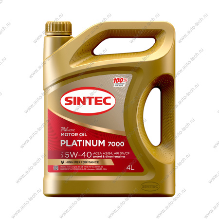 Масло моторное синтетическое PLATINUM 5W40 API SN/CF 4л SINTEC 801941
